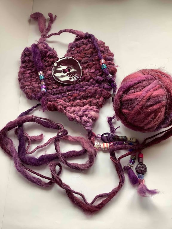 Wild woolly hanging decorated heart