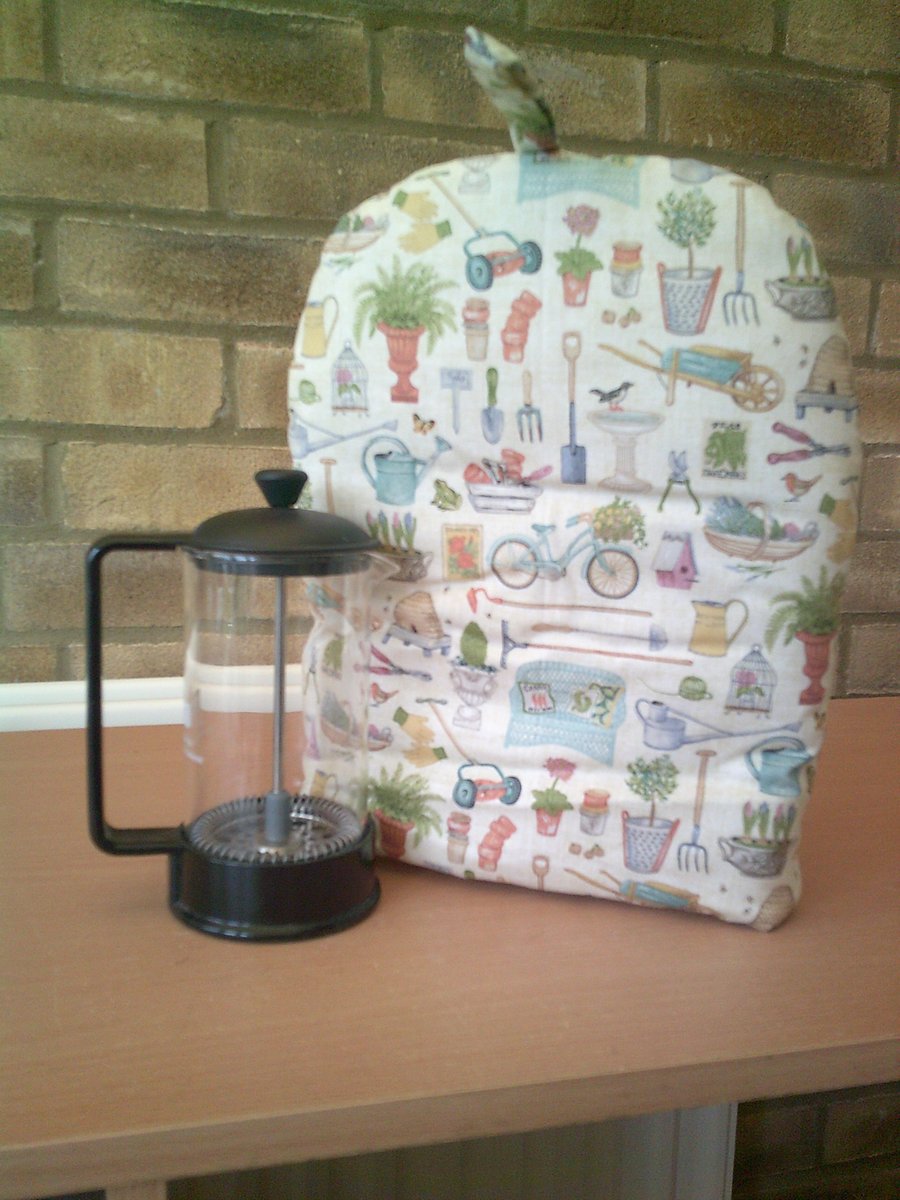Gardening Themed Small Coffee Pot Cosy