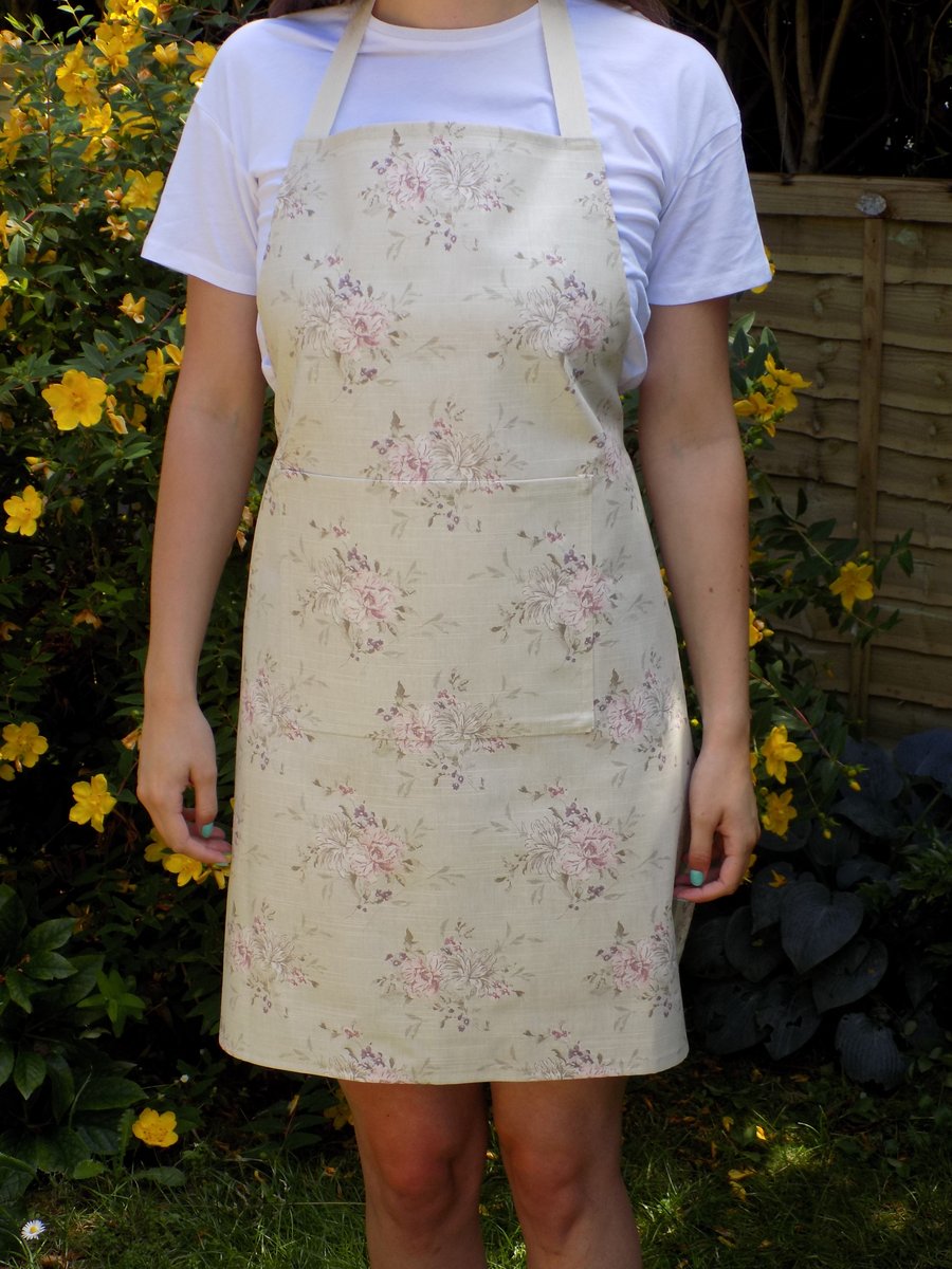 Pink & Purple Floral Full Length Ladies' Apron