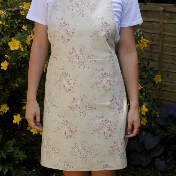 Pink & Purple Floral Full Length Ladies' Apron