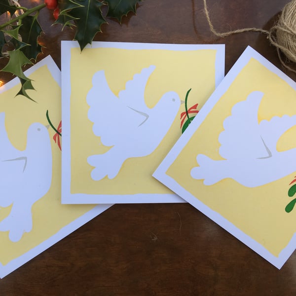'Peace' - Christmas Greetings Card - Hand Printed Silkscreen Art