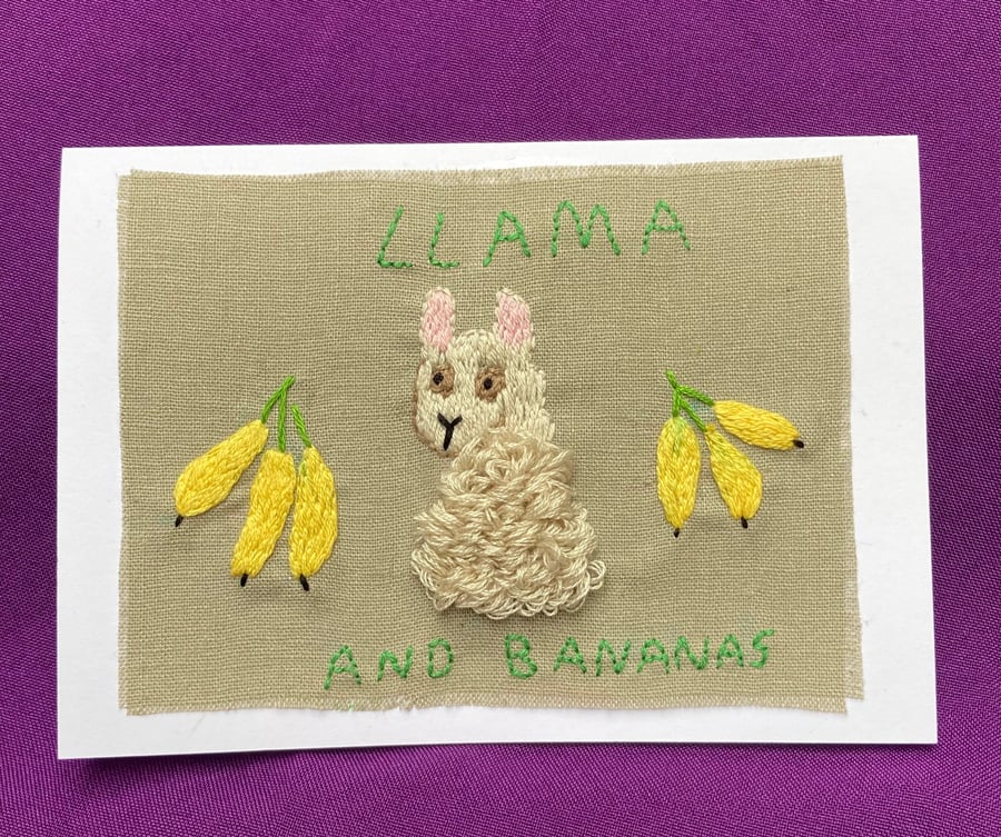 Lllama and bananas card