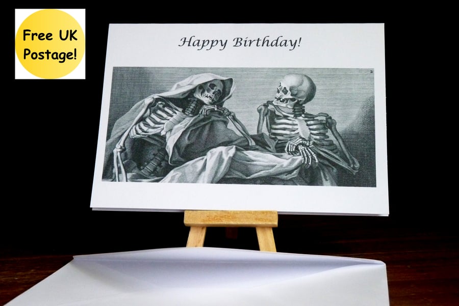 Laughing Skeleton Birthday Card