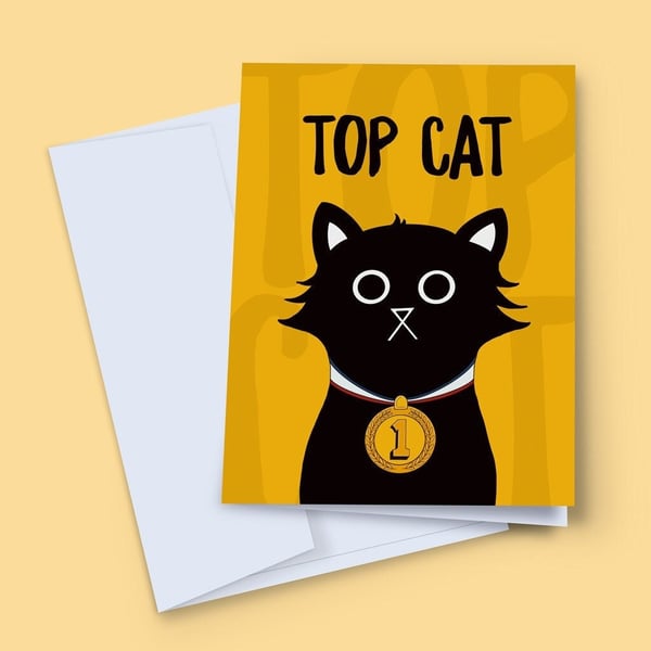 Congratulations Card, Cat Card, Graduation Card, Thanks Card, Black Cat Card, 