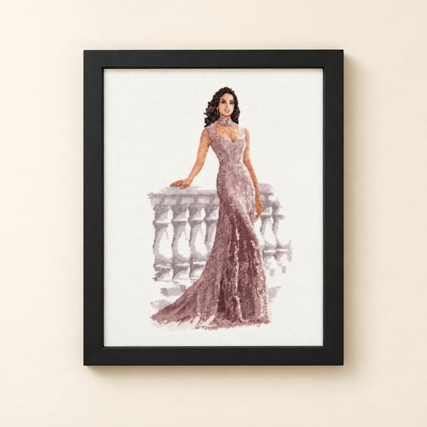 Complete Framed Bridal Cross Stitch – Francesca from a design by John Clayton 