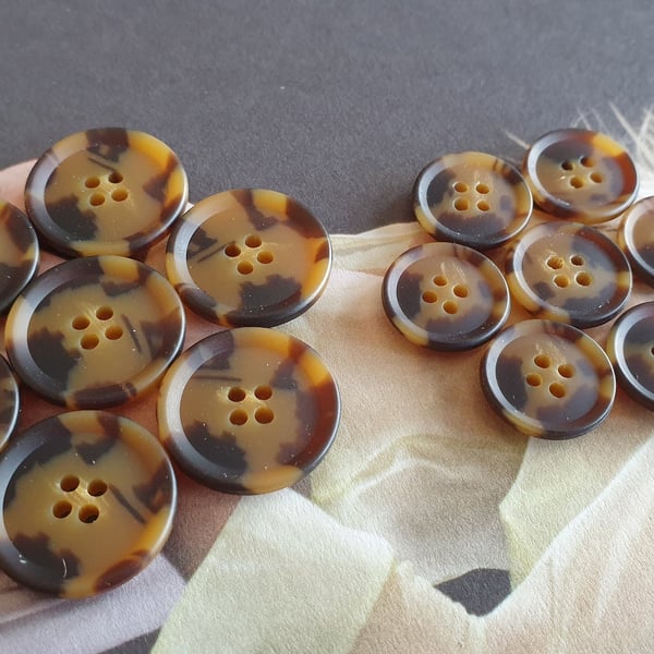 15mm & 21mm TORTOISE SHELL (POLYESTER) Suit Jacket buttons (Matching)