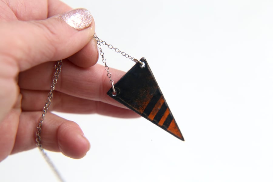 Seconds Sunday Enamel Triangle Necklace