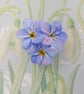 Hand Painted FORGET-ME-NOT BROOCH : Blue Forget-Me-Not Flower Lapel Pin - Image 1