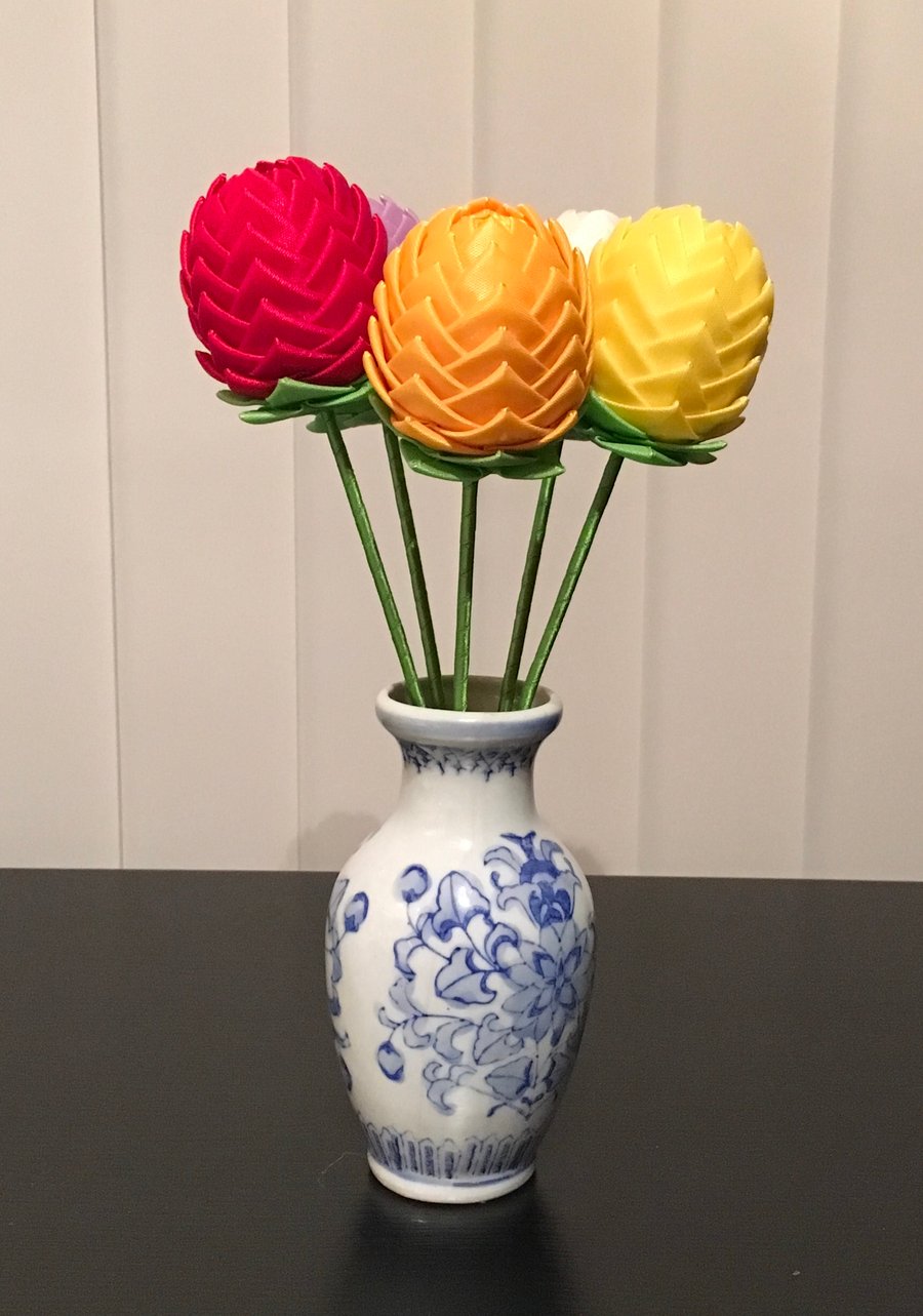Handmade Ribbon Tulips