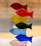 Stained Glass Rainbow Fishes Suncatcher