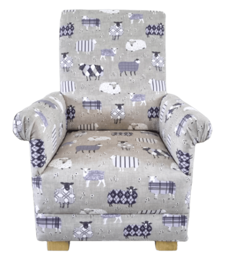 Adults Armchair iLiv Baa Baa Lavender Patchwork Chair Sheep Lambs Animals