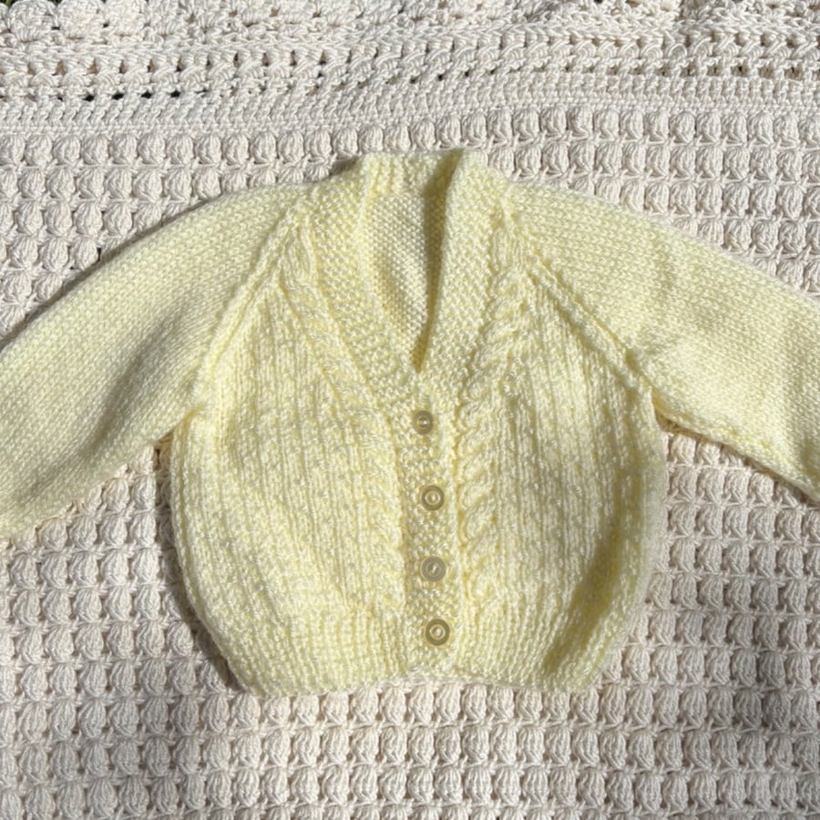 Newborn yellow textured cardigan