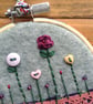 Liberty fabric felt button meadow embroidery hoop - Image 2