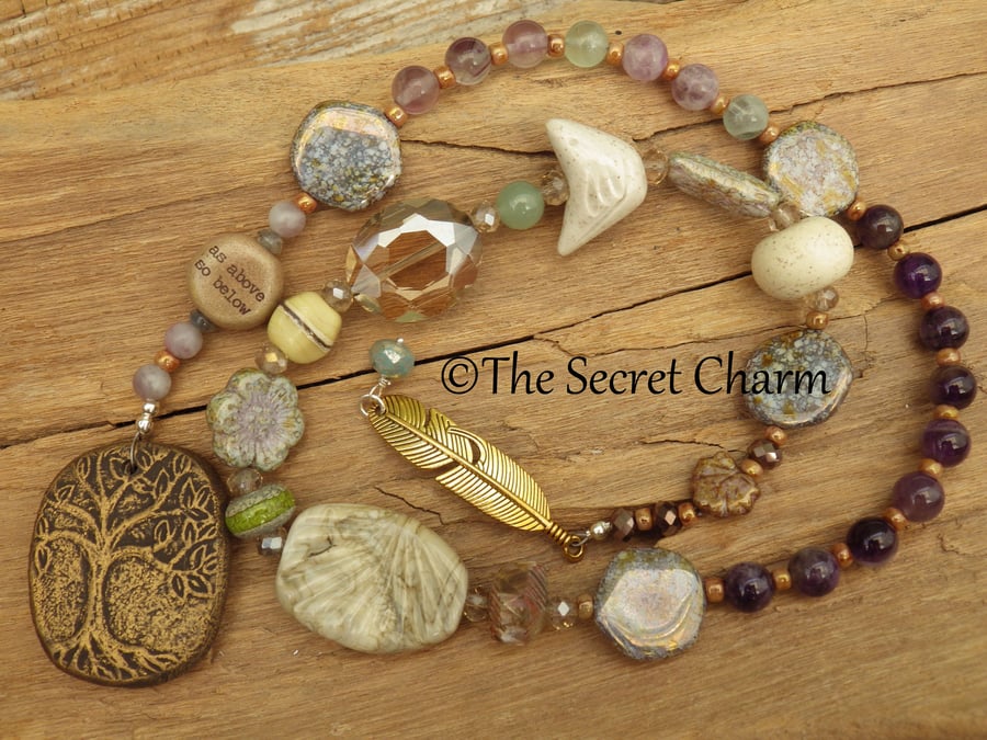 'As Above So Below' Sterling Silver Pagan Prayer Beads, Meditation Rosary Beads