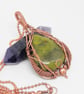Elven Style Copper Necklace With Gorgeous Green Opal