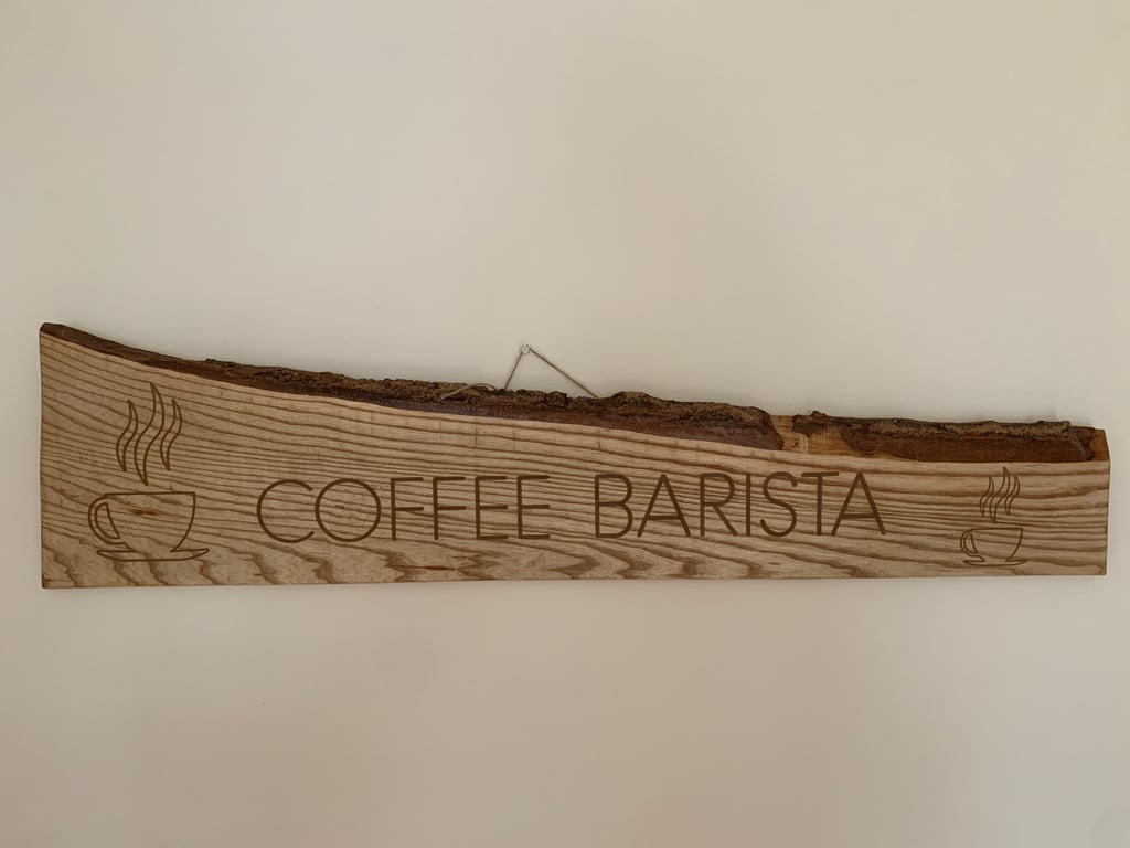 Solid Wood Coffee Barista Sign