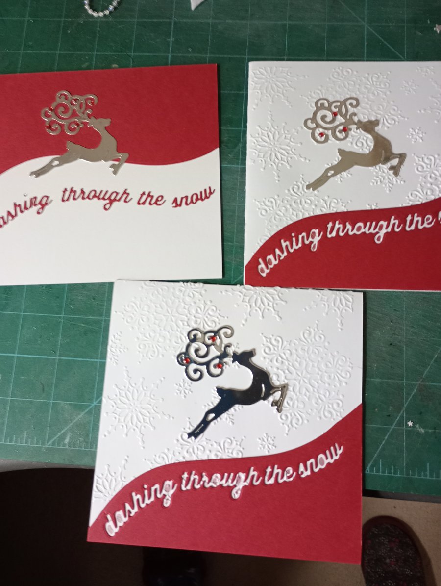 Pack of 3 Christmas deer cards