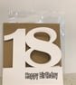 18th Birthday cards in white card and brown kraft card with envelope - Image 2
