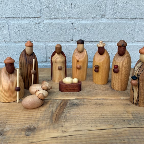 Woodturned Nativity Display