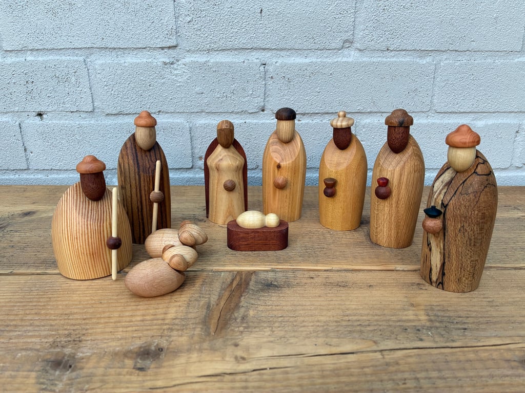 Woodturned Nativity Display