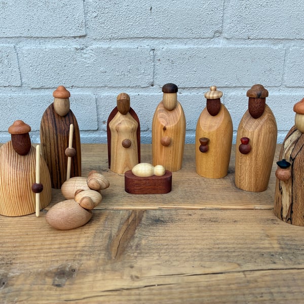 Woodturned Nativity Display