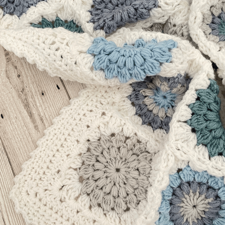 Blue Baby Blanket - Handmade - Crochet - Heirloom Gift