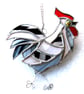 Cockerel Suncatcher Stained Glass chicken White Black Chicken - Image 4