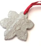 Christmas decoration, ceramic snowflake, ceramic hanger, handmade decoration - Image 1