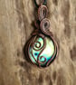 Multicoloured Natural Labradorite Copper Necklace Pendant Gift Crystal Jewellery - Image 10