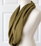 Khaki with Gold Speckles Infinity Scarf, 100% cotton 