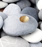 Pebble brooch with gilded hole that goes through the stone. Nature inspired. - Image 8