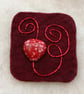 Burgundy Textile Brooch - Image 1