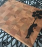 Hand Crafted Beech End Grain Cutting Board: Girl with Balloons Inlay - Image 3