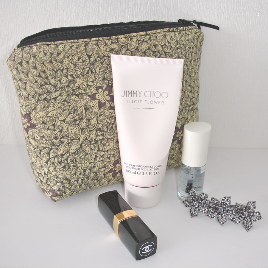 Cosmetics Purse Make-up Bag Grayson Perry Cranford Liberty Purple Black