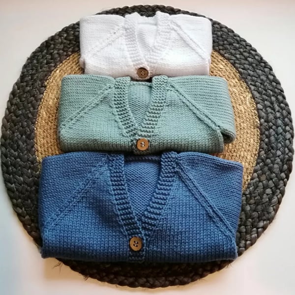 Handknit cotton childrens cardigans