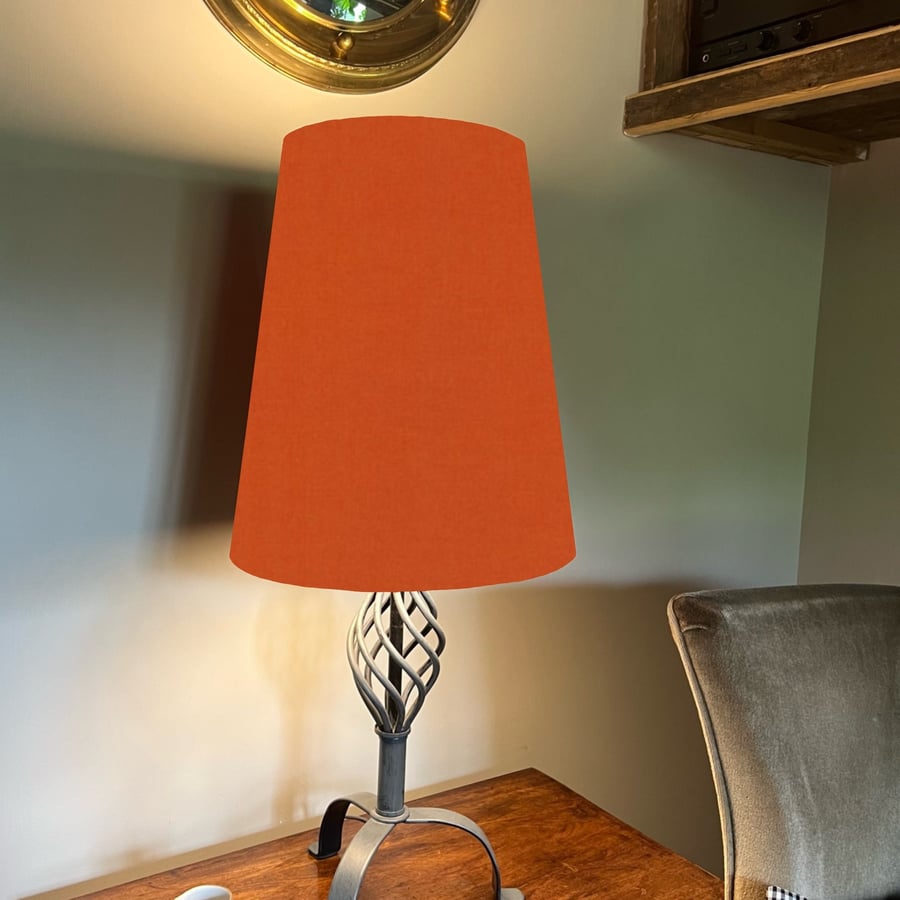 Burnt orange Cotton Cone Lampshade - Handcrafted with High Quality Cotton Availa
