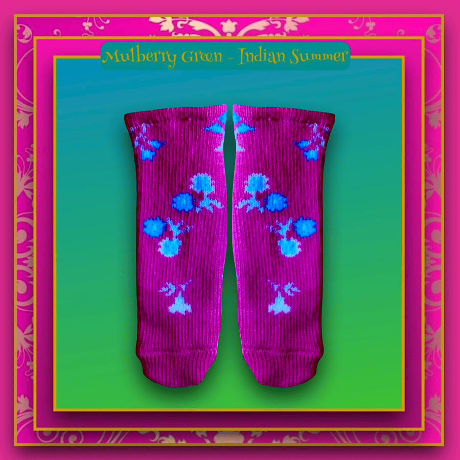 Bright Pink Flowered Socks