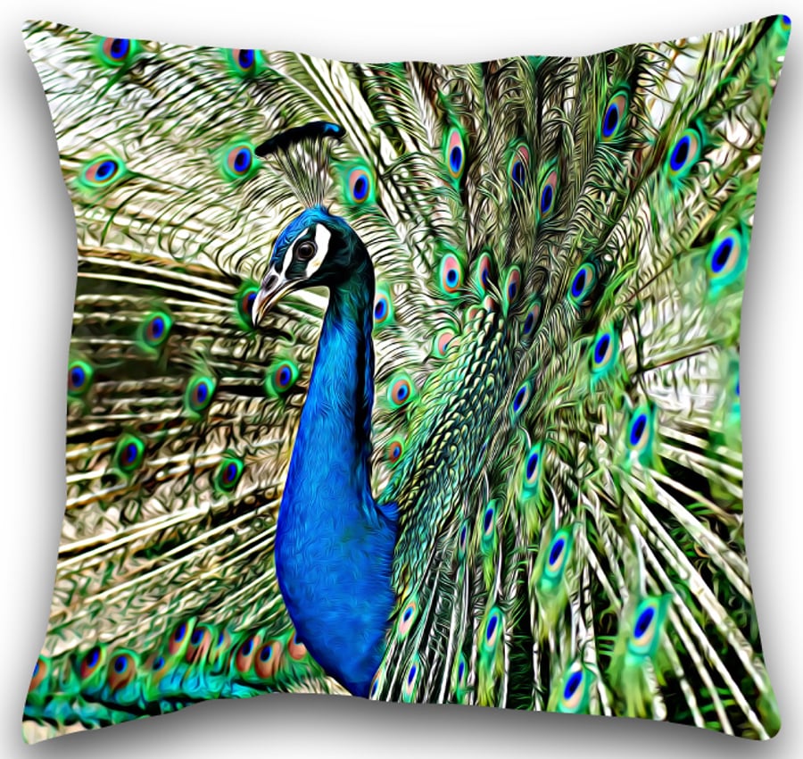 peacock Cushion peacock cushion cover - Folksy