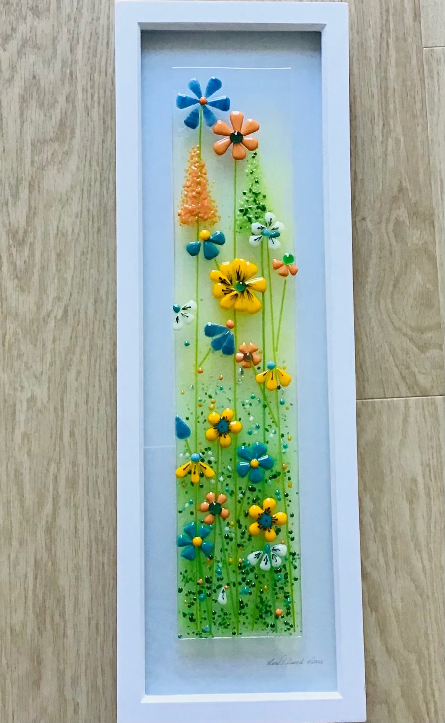 ‘Summer’ Fused glass floral art picture