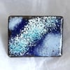 brooch - rectangular - blues with white