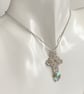 Sterling Silver Chainmaille and Crystal Pendant with a chain - Image 5