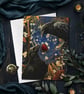 Fine Art Greeting Card "Once Upon A Midnight." Ravens in love. Glittered - Image 1