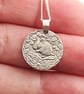 Mouse Engraved Sterling Silver Coin Necklace - Image 2