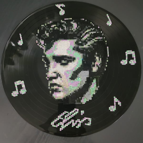 12" Vinyl Record wall picture of Elvis Presley 