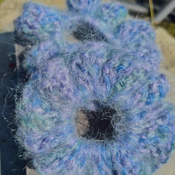 Blue Fluffy Scrunchie Set (2)