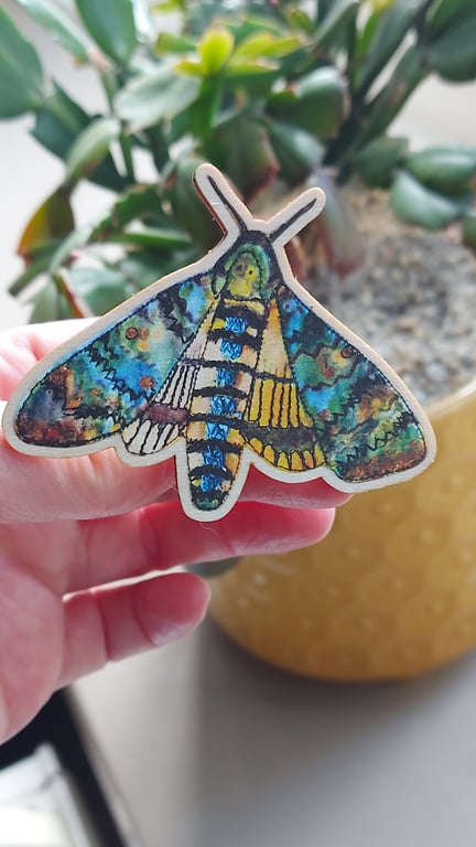 Death's Head Hawk Moth Brooch