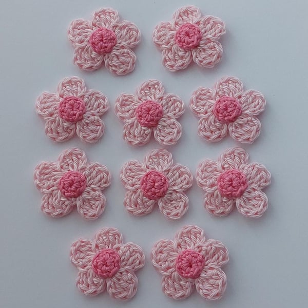 Cotton Wool Crochet Flowers - Embellishments