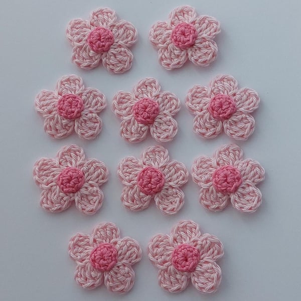 Cotton Wool Crochet Flowers - Embellishments