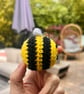 Fuzzy Butt Bee Crochet Keyring Bag Charm - Image 3