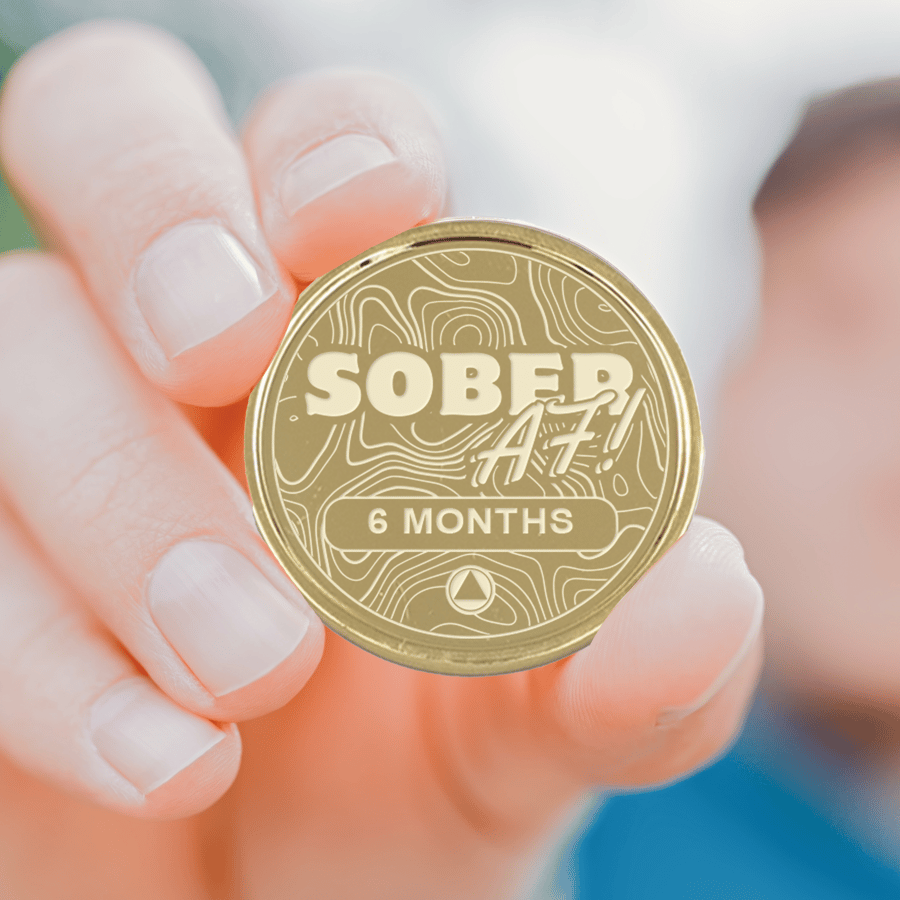 Sober AF Coin: Custom Sobriety Token, Month or Year Milestone Sobriety AA Chip